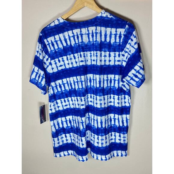 NWT Allison Daley Plus Size Top 1X Tie-Dye Short Sleeve Casual Coastal Tie Front - Picture 4 of 8